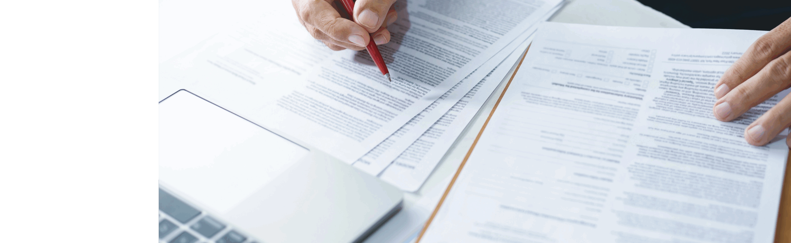 Person filling out paperwork