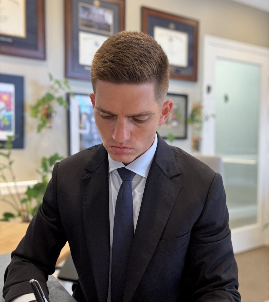 Attorney Brett Kaplan working in office